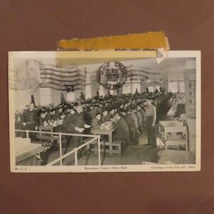 1941 Fort Ft. Sill OK Mess Hall Reception Center Army WWII Vintage Postcard